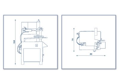 Technical drawing POLAR ACM 650 (Dimonesions in cm)
